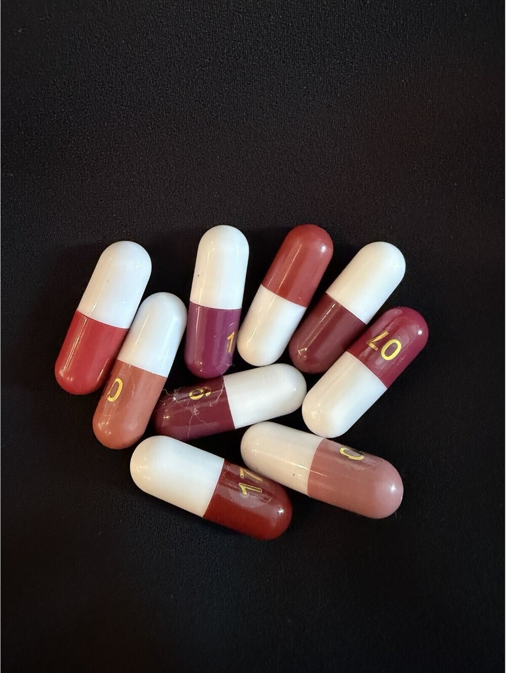 9 Pc Cute Capsule Lipstick Set Mini Pill Shape Lip Colors Shades 04-18 New